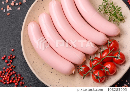 Delicious fresh vegetarian sausage or sausage made from vegetable protein tofu or seitan Delicious fresh vegetarian sausage or sausage made from vegetable protein tofu or seitan 108285993