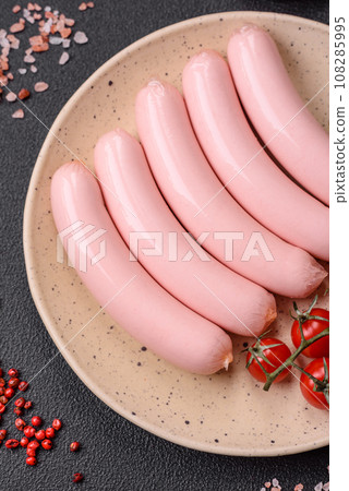 Delicious fresh vegetarian sausage or sausage made from vegetable protein tofu or seitan Delicious fresh vegetarian sausage or sausage made from vegetable protein tofu or seitan 108285995