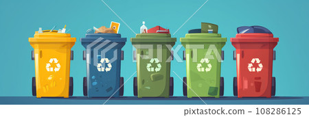 Recycling and waste sorting concept Recycling and waste sorting concept 108286125