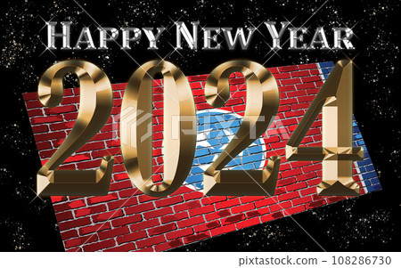 Happy New Year 2024 with Tennessee flag 108286730