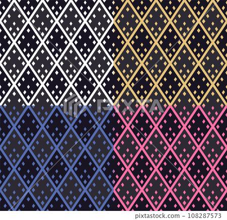 Ornamental geometric grid seamless pattern. Abstract modern rhomb festive design. Transparent background. Vector 108287573