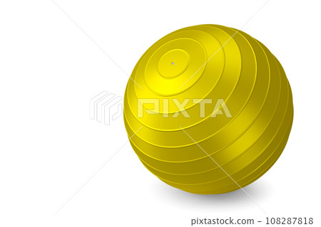 Yellow fitball or fitness ball for yoga exercise isolated white background Yellow fitball or fitness ball for yoga exercise isolated white background 108287818