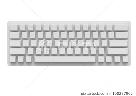 Computer keyboard with rgb colors isolated on white monochrome background. 108287902