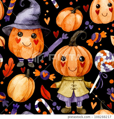 pumpkin, halloween, seamless 108288217
