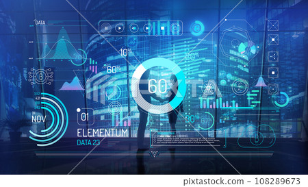 Infographics with cryptocurrency graphic elements, data, lines and numbers. Infographics with cryptocurrency graphic elements, data, lines and numbers. 108289673