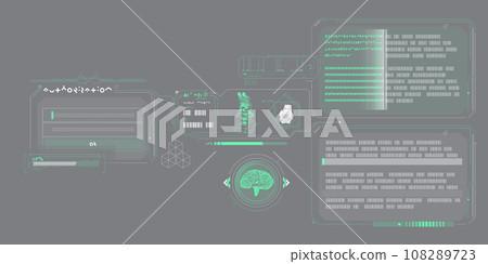 Sci-fi HUD interface for data research. 108289723
