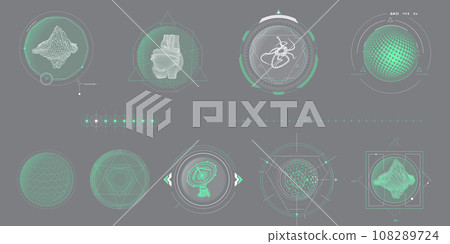 Circular vector infographic elements for sci-fi interface. Circular vector infographic elements for sci-fi interface. 108289724