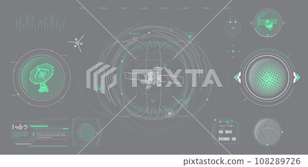 Vector data elements for sci-fi interface infographics. Vector data elements for sci-fi interface infographics. 108289726