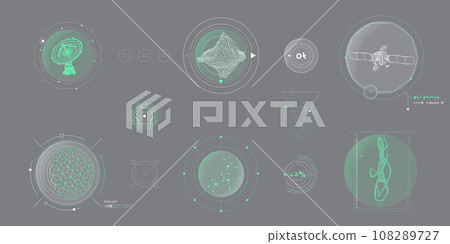 Circular vector infographic elements for sci-fi interface. Circular vector infographic elements for sci-fi interface. 108289727