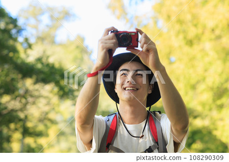 man enjoying climbing 108290309