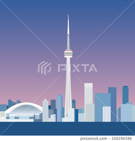 toronto CN tower canada evening view 108290386