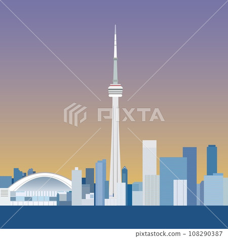 toronto CN tower canada evening view 108290387