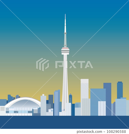 toronto CN tower canada evening view 108290388