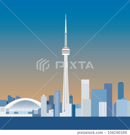 toronto CN tower canada evening view 108290389