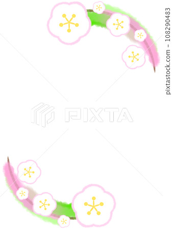 梅花裝飾框架圖[A4，垂直] 108290483