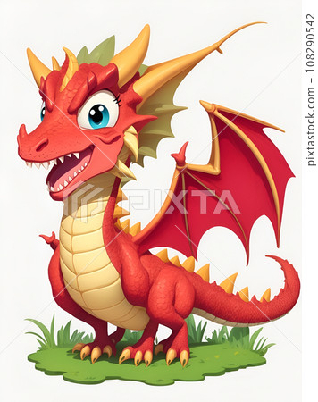 Illustration of a deformed dragon "AI generated image" 108290542