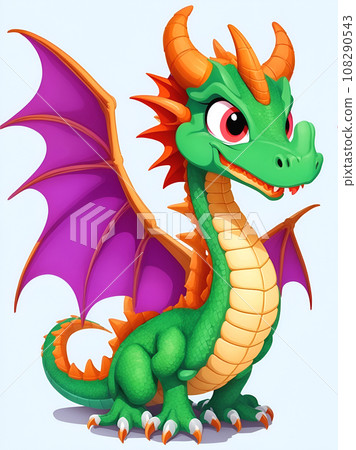 Illustration of a deformed dragon "AI generated image" 108290543