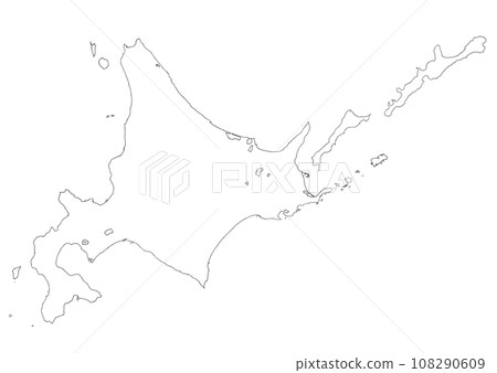 Blank map Hokkaido 108290609