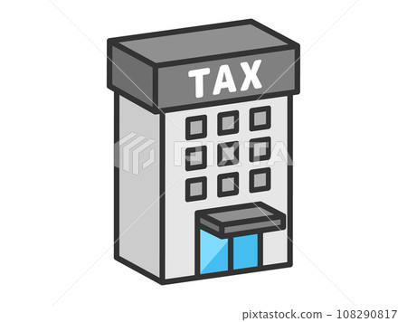 Illustration of the exterior of a tax office (3D line drawing) Illustration of the exterior of a tax office (3D line drawing) 108290817