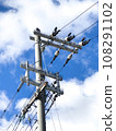 telephone pole with bird protection 108291102