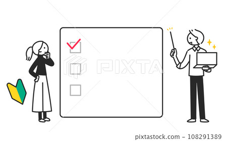 Male instructor teaching female beginners 108291389