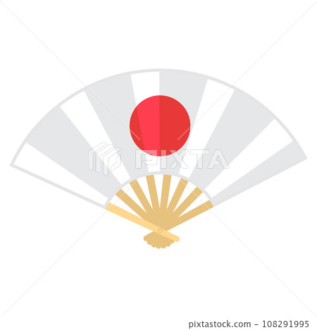 Hinomaru fan illustration color no line Hinomaru fan illustration color no line 108291995