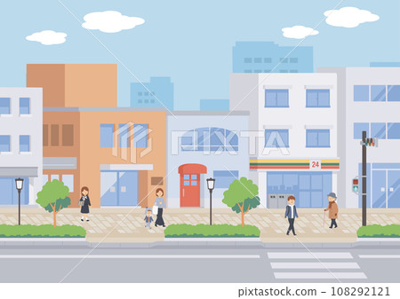 Illustration of city background and people 108292121