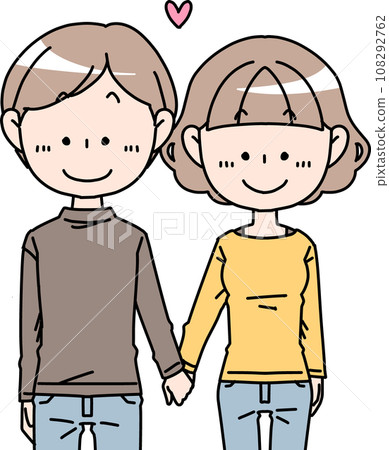 一個男人和一個女人有相互的感情,微笑 一個男人和一個女人有相互的感情,微笑 108292762