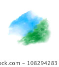 Watercolor touch background of sky and trees image 108294283