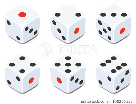 簡單骰子的矢量插圖集 108295132