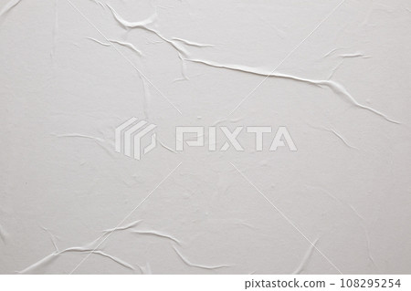 Blank white crumpled and creased paper poster texture background 108295254