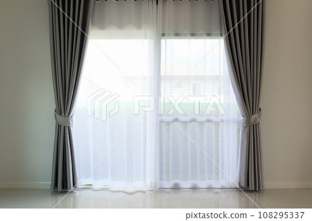 Curtain window interior decoration in living room Curtain window interior decoration in living room 108295337