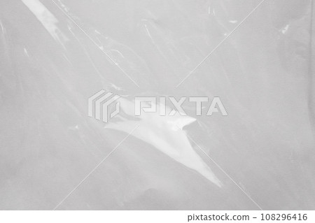 White plastic film wrap texture background 108296416