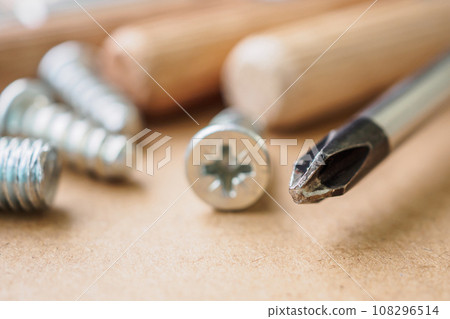 Assembly furniture tool kit with screw dowel and bolt Assembly furniture tool kit with screw dowel and bolt 108296514