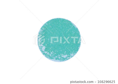Old round adhesive paper sticker label isolated on white background Old round adhesive paper sticker label isolated on white background 108296625