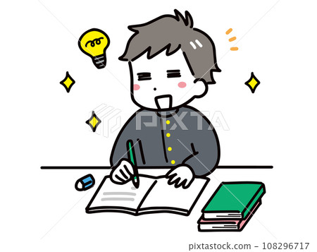 開心學習的中學生（上半身） 108296717