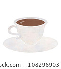 簡單的手繪風格茶插圖（白色杯子和碟子） 108296903
