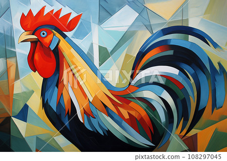 Abstract chicken painting. Animals art. Farm animals. Abstract chicken painting. Animals art. Farm animals. 108297045