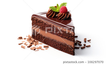 美味的巧克力蛋糕片“AI生成圖像” 108297070