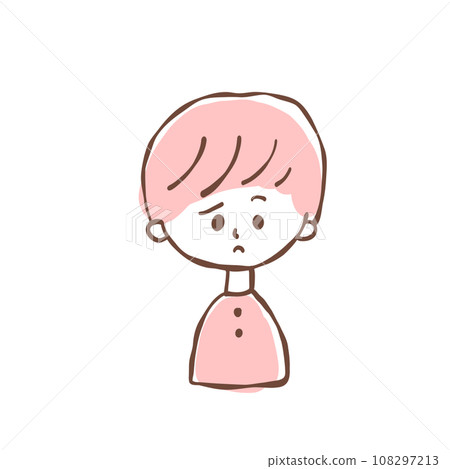 簡單的女孩,表情困擾 簡單的女孩,表情困擾 108297213
