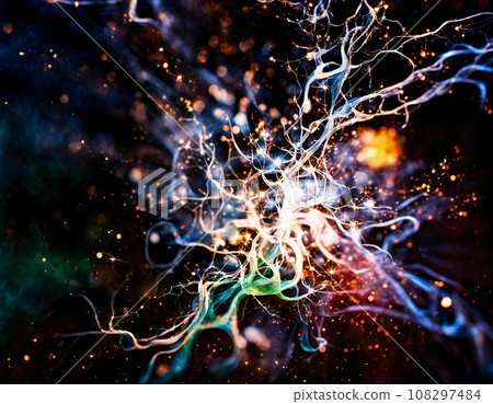 抽象的宇宙背景與閃閃發光的光芒閃爍和網絡：可用的變化 108297484