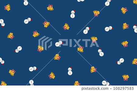 雪人和鈴鐺背景素材 雪人和鈴鐺背景素材 108297583