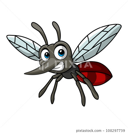 Cute mosquito cartoon on white background Cute mosquito cartoon on white background 108297739