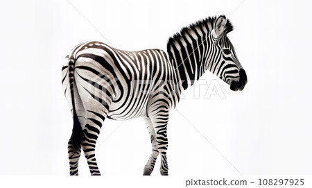 白色背景上的斑馬 108297925