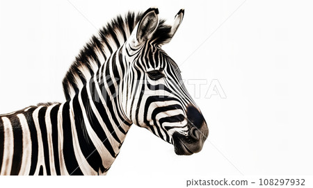 白色背景上的斑馬 白色背景上的斑馬 108297932