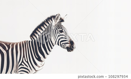 白色背景上的斑馬 白色背景上的斑馬 108297934