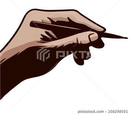 左撇子拿著鉛筆的插圖 左撇子拿著鉛筆的插圖 108298501