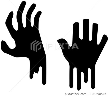 Horror touch human hand silhouette illustration set 108298504