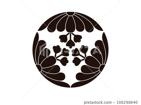 Sanwari chrysanthemum with paulownia flowers 108298640