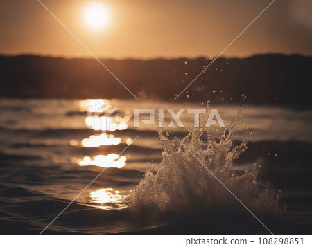 波浪和日落 108298851